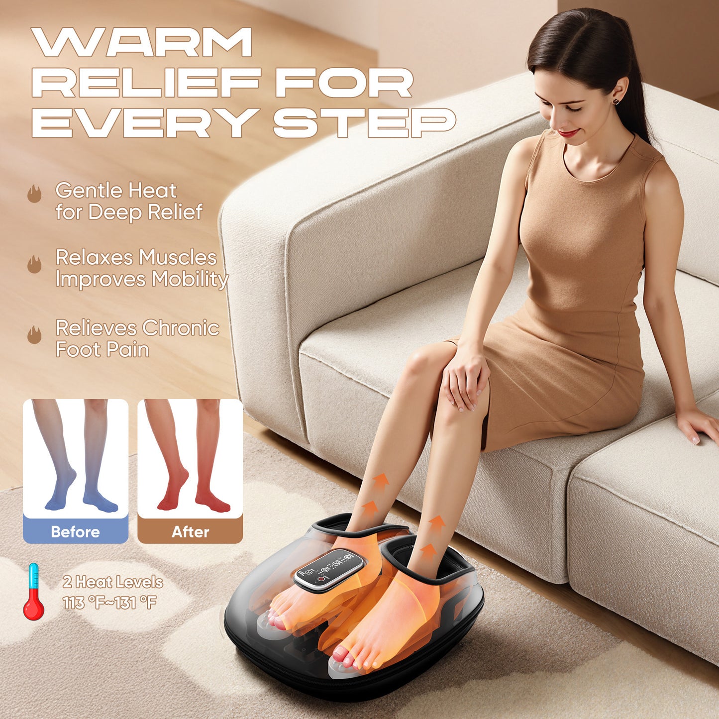 RELIFLY Electric Heated Foot Massager